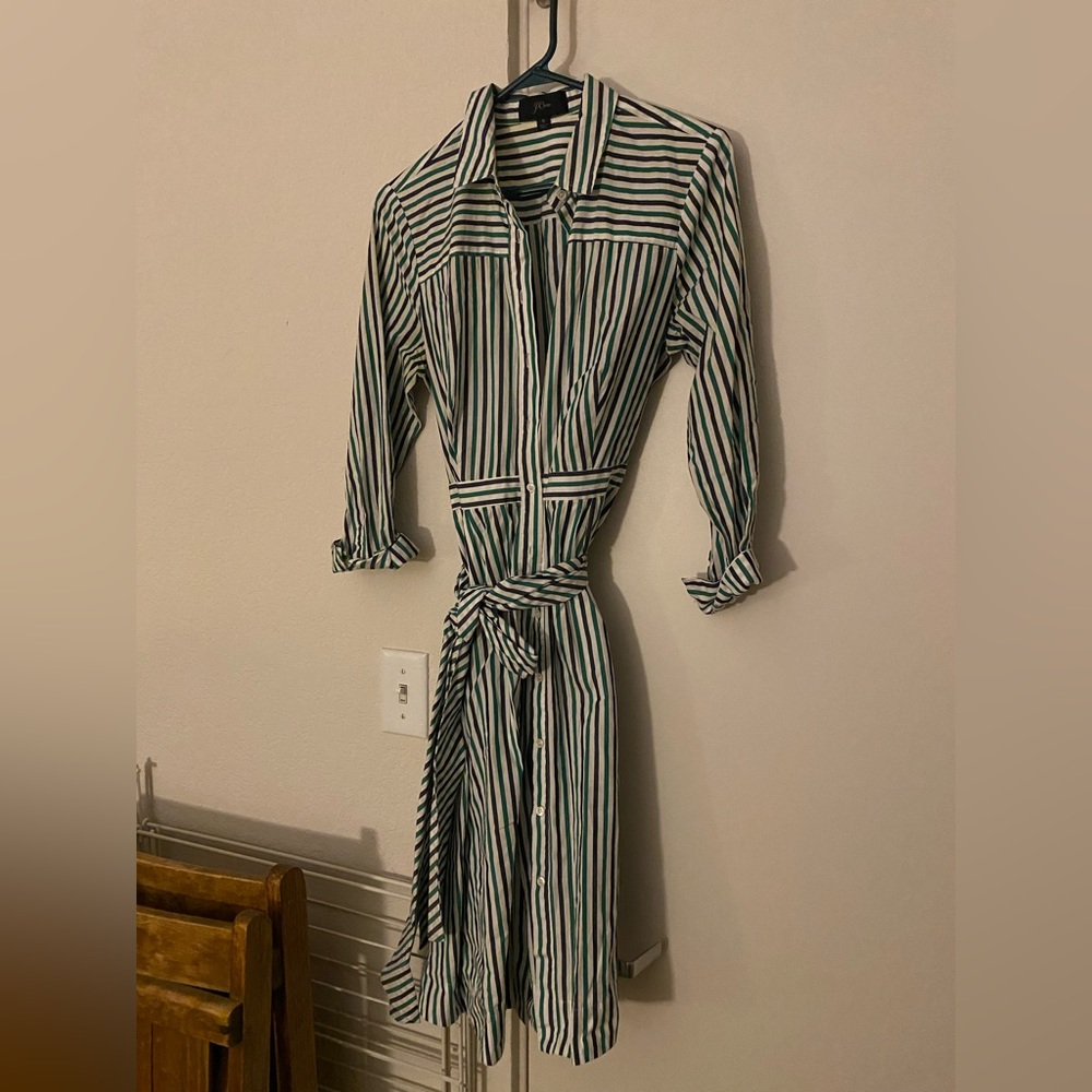J. Crew striped button down dress